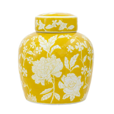 Ginger Jar - Yellow Flat Top 23.5cm - Ceramic