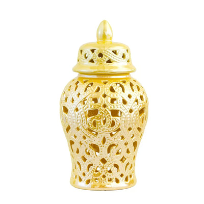 Ginger Jar - Yellow Pearlescent 35cm Ceramic