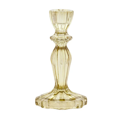 Glass Candlestick - Royal Yellows 16cm - Glass / Crystal