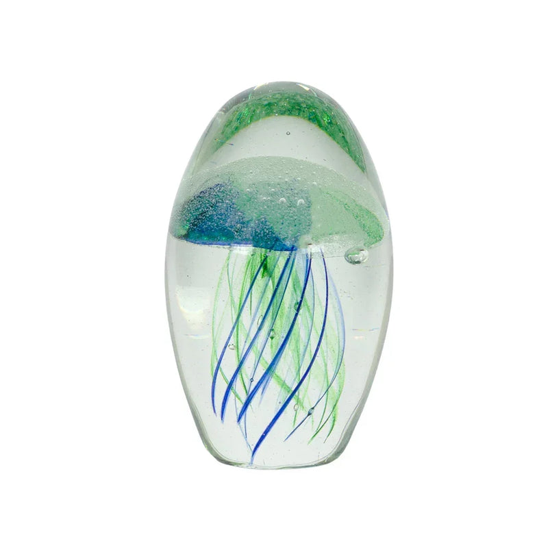 Glass Ornament - Blue & Green Jellyfish - Glass / Crystal