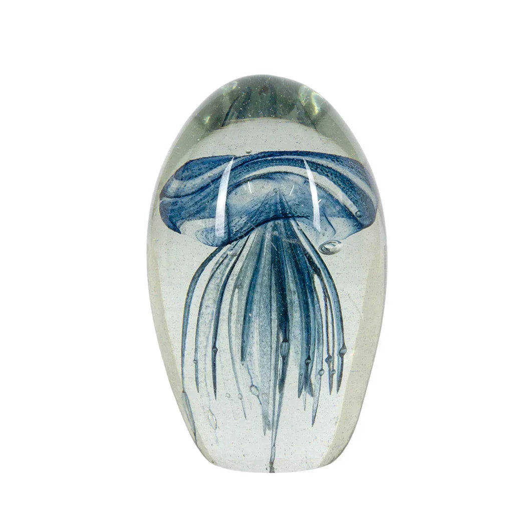 Glass Ornament - Blue Grey Jellyfish 13.5cm - Glass