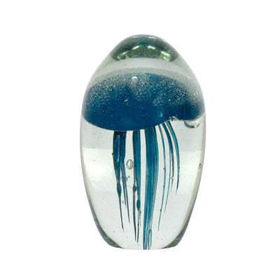 Glass Ornament - Deep Blue Jellyfish 11cm - Glass / Crystal