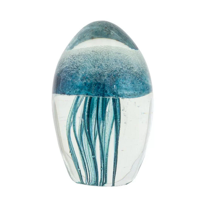 Glass Ornament - Deep Blue Jellyfish - Glass / Crystal