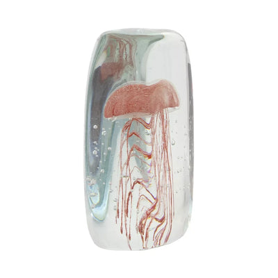 Glass Ornament - Jellyfish Peachy Pink Rectangular - Glass