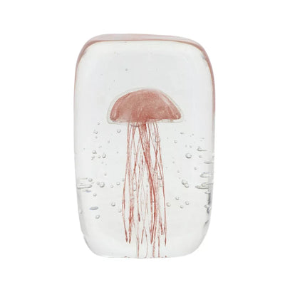 Glass Ornament - Jellyfish Peachy Pink Rectangular - Glass