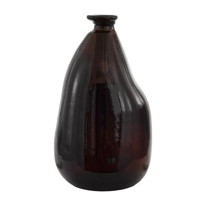 Glass Vase - Brown Large Recycled Material 36cm - Glass /