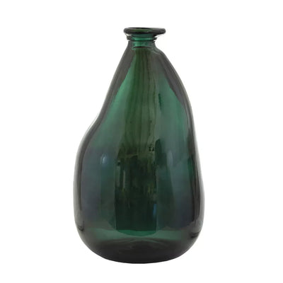 Glass Vase - Grey Green Large Recycled Material 36cm