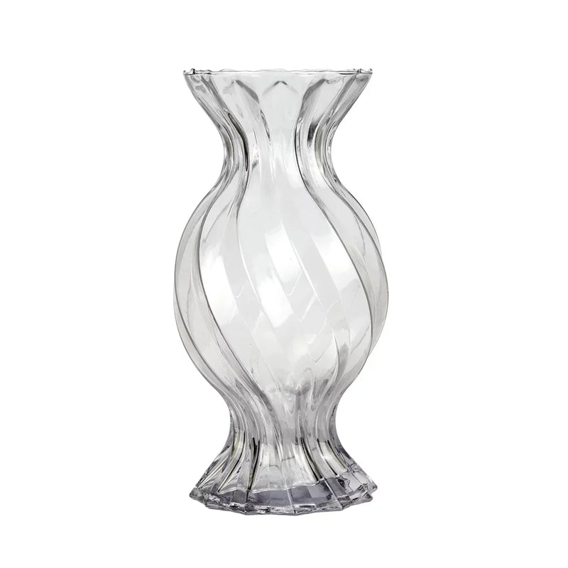 Glass Vase - Large Swirled 35.5cm - Glass / Crystal