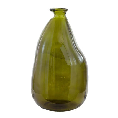 Glass Vase - Olive Green Large Recycled Material 36cm -