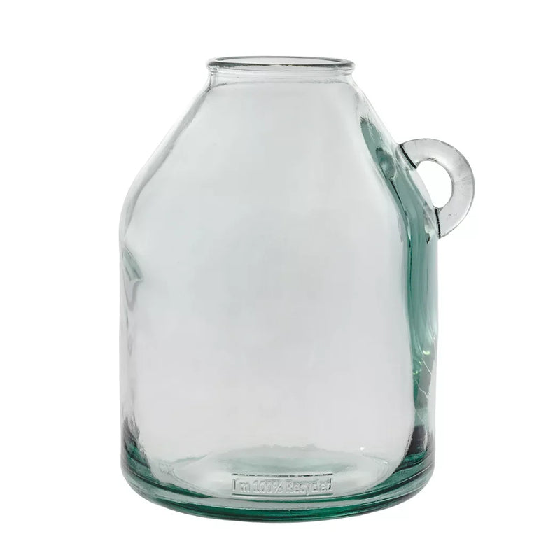 Glass Vase - Recycled Material Clear Jug 26cm - Glass