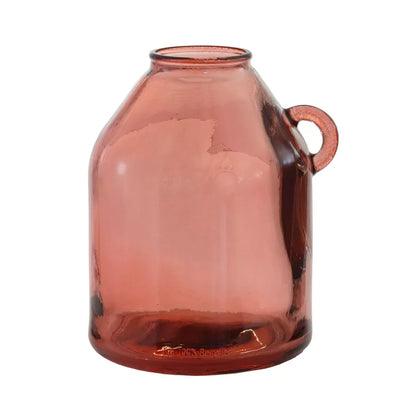 Glass Vase - Recycled Material Pink Jug 26cm - Glass /
