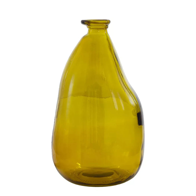 Glass Vase - Yellow Large Recycled Material 36cm - Glass /