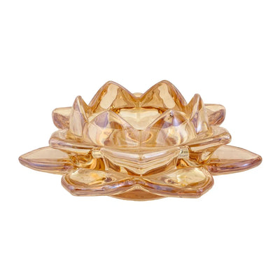 Glass Votive - Floral Elegance Amber - Glass / Crystal