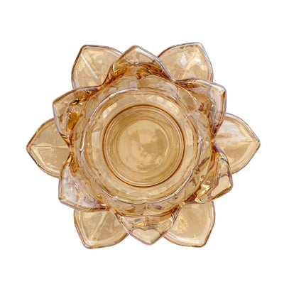 Glass Votive - Floral Elegance Amber - Glass / Crystal