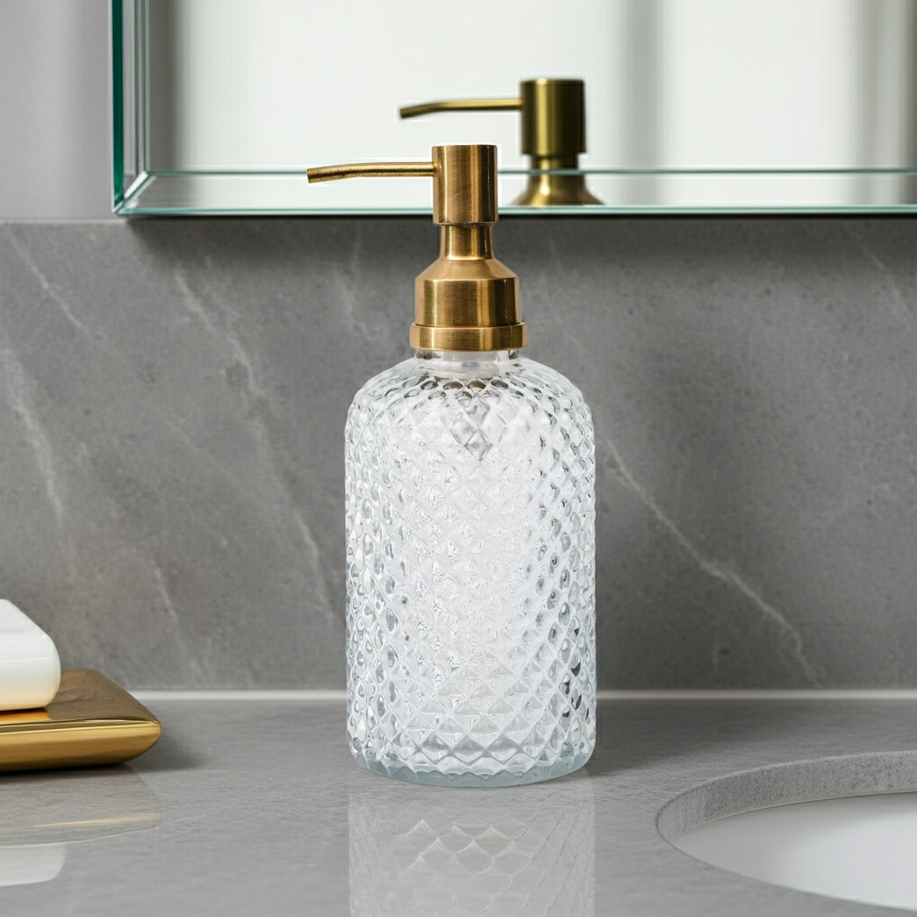 Dispenser - Diamond Mesh Brass
