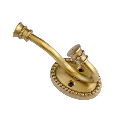 Hook - Oval Beaded Brass - Pewter