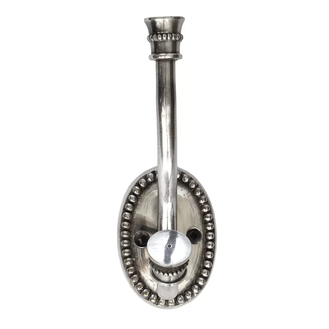 Hook - Oval Beaded - Pewter