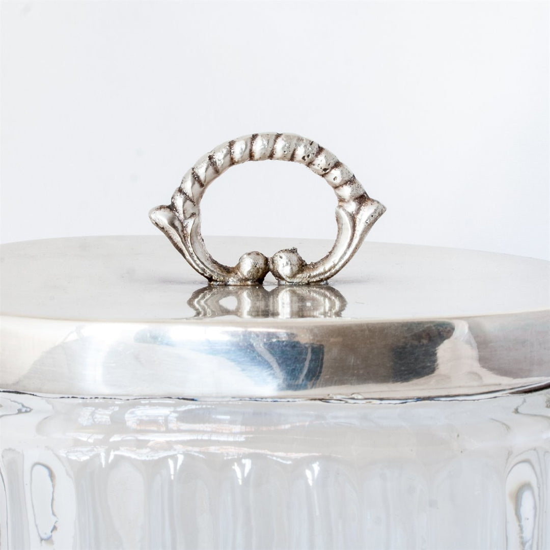 Jar - French Oval Glass - Pewter