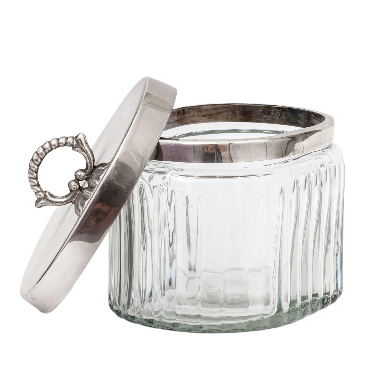 Jar - French Oval Glass - Pewter