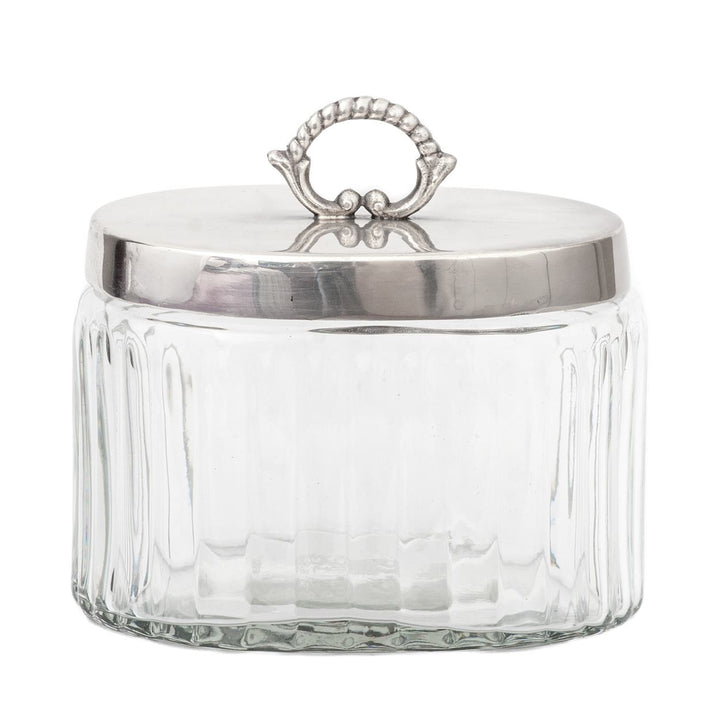 Jar - French Oval Glass - Pewter