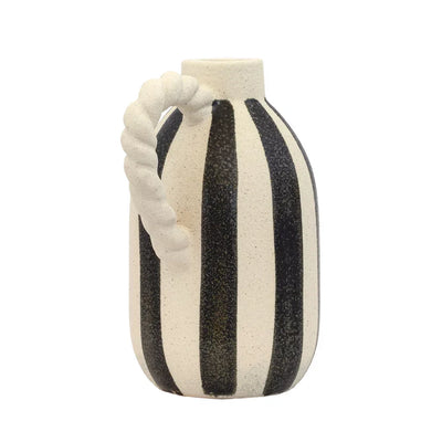 Jug - Beige with Black Lines 17.5cm - Ceramic