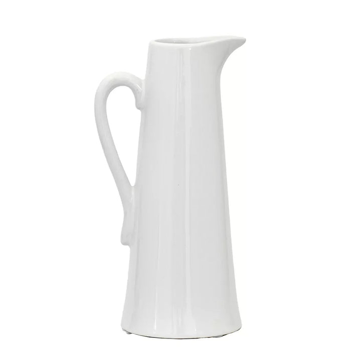 Jug - Ceramic White Smooth Tall - Ceramic