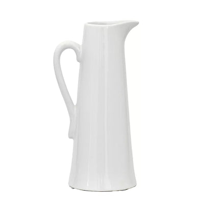 Jug - Ceramic White Smooth Tall - Ceramic