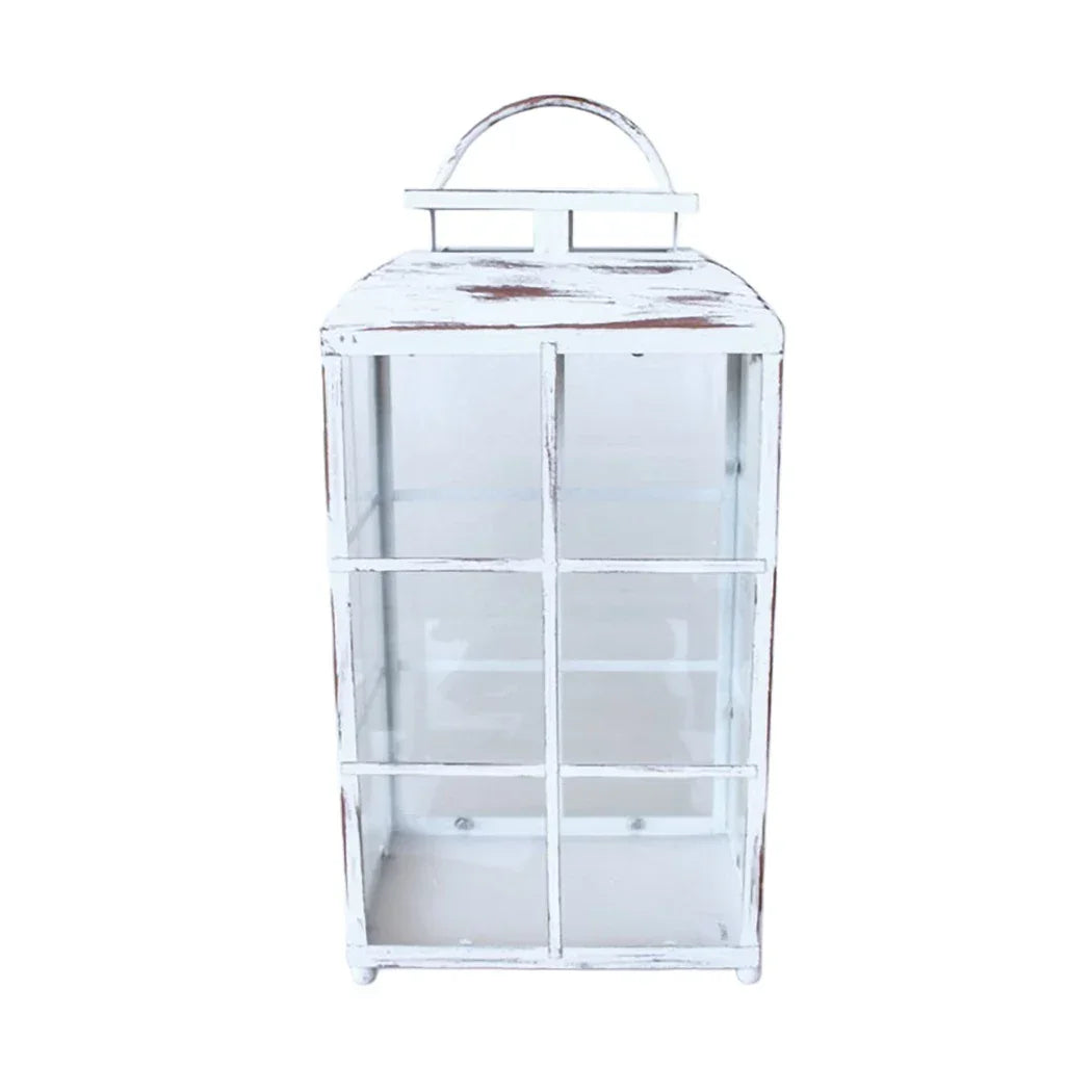 Lantern - Distressed White 55cm - Iron