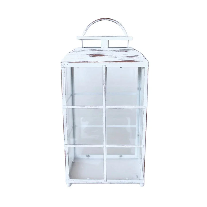 Lantern - Distressed White 55cm - Iron