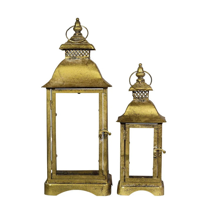 Lantern Set of 2 - Golden Mesh - Iron