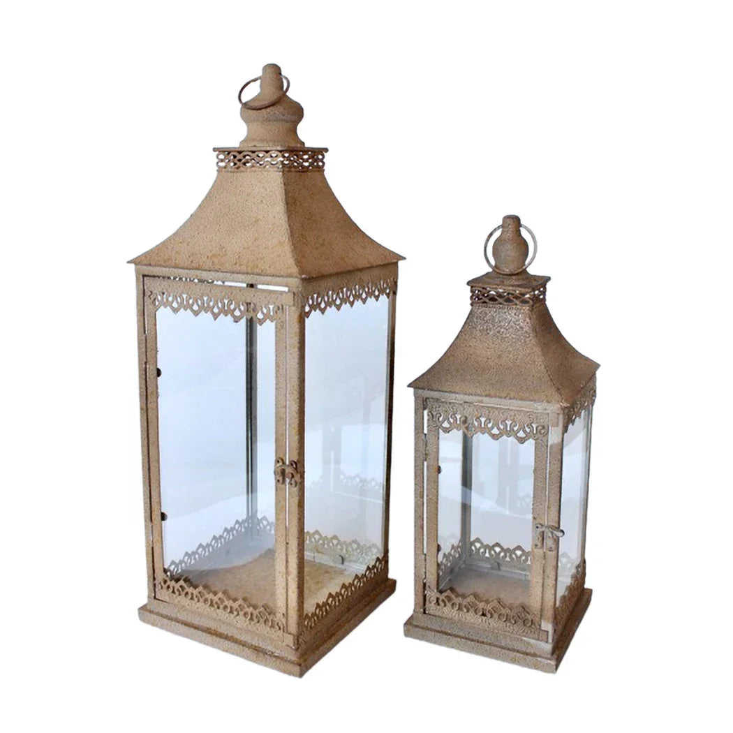 Lantern Set of 2 - Weathered Large - Iron