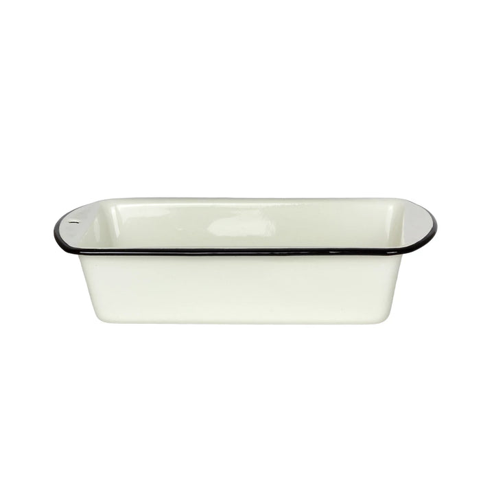 Loaf Pan - Enamel Cream &amp; Black Rim
