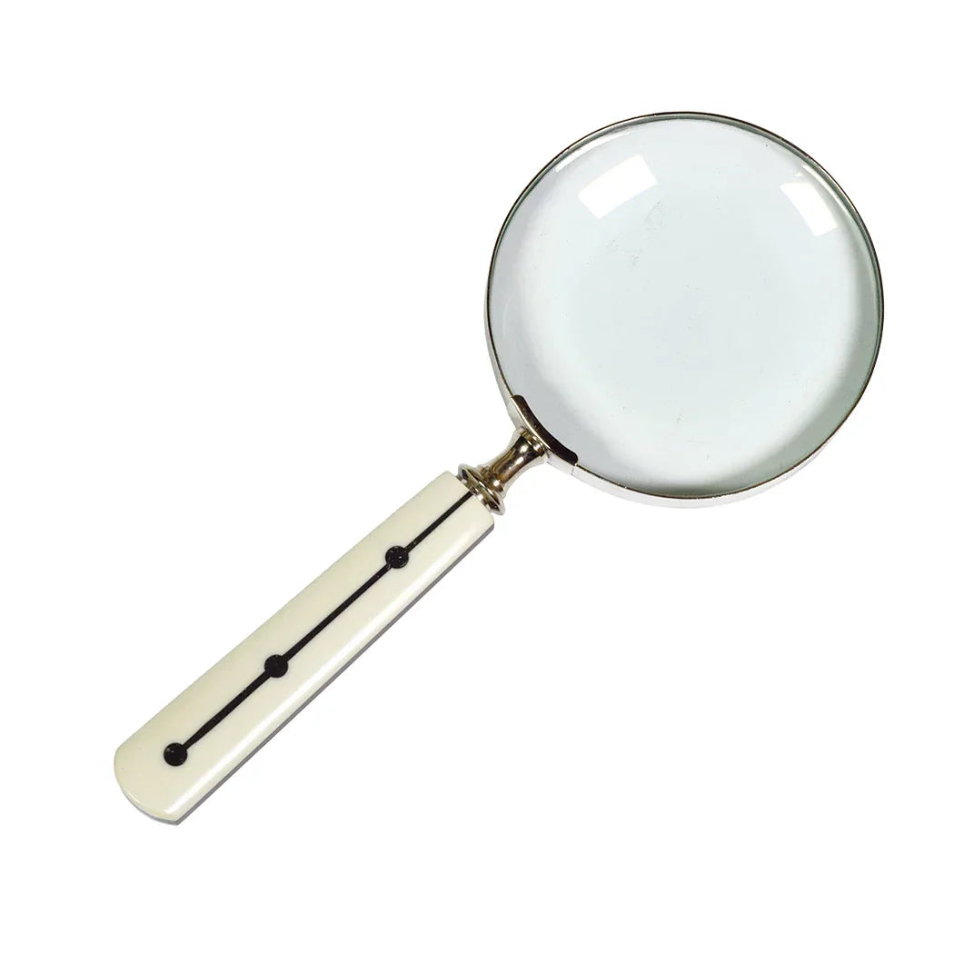 Magnifying Glass - Black Dashing Dots - Pewter