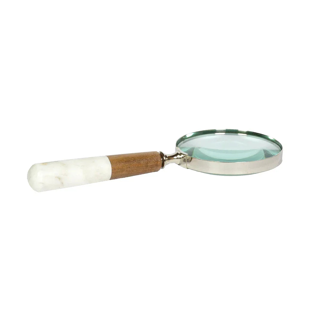 Magnifying Glass - Wood &amp; Stone - Pewter