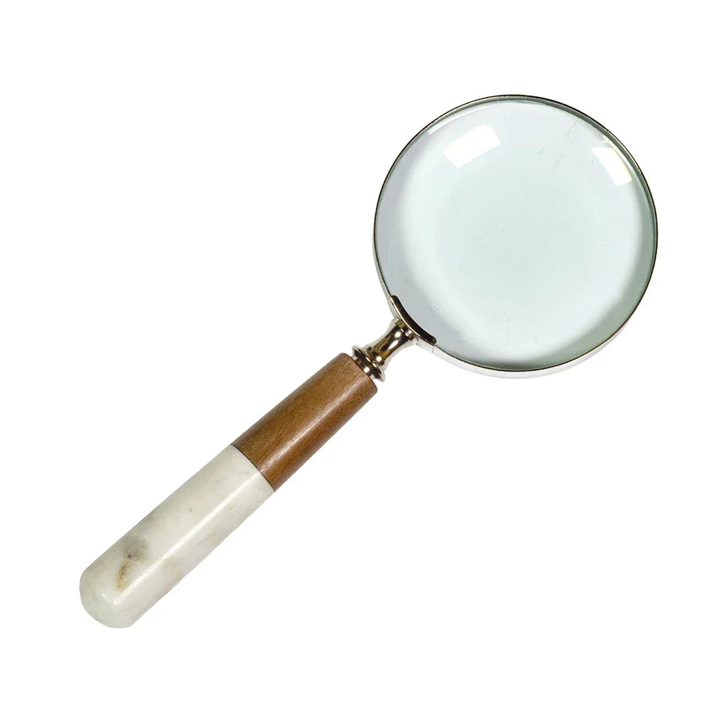 Magnifying Glass - Wood &amp; Stone - Pewter