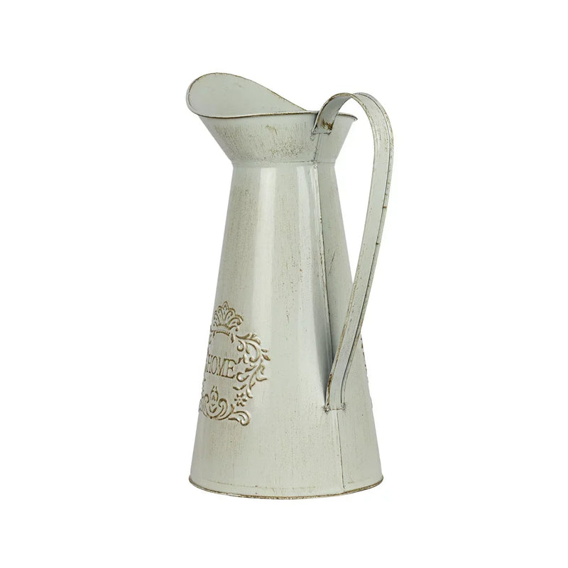 Metal Jug - Tall Cream Carden 35cm - Metal