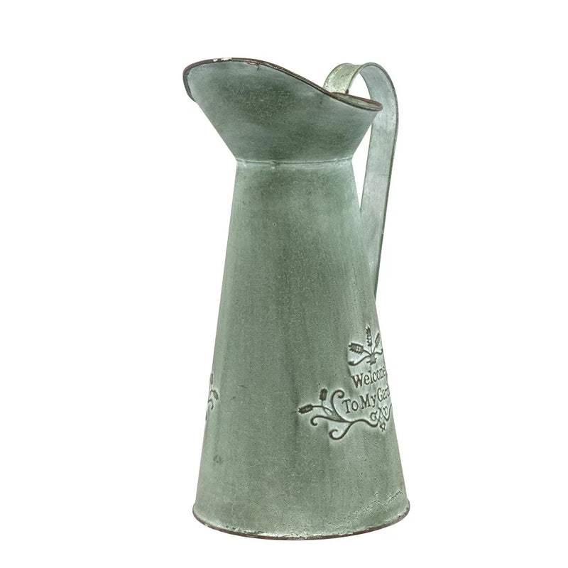 Metal Jug - Tall Green Garden 35cm - Metal