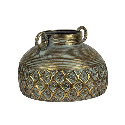 Metal Pot - Flat Ring Handled - Iron