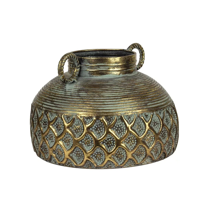 Metal Pot - Flat Ring Handled - Iron