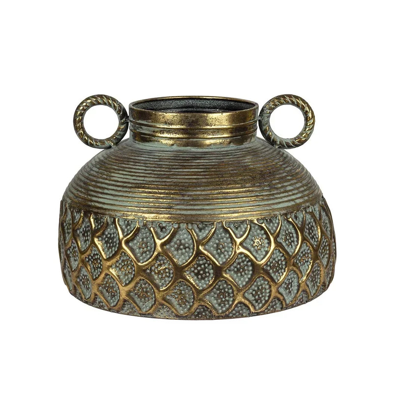 Metal Pot - Flat Ring Handled - Iron