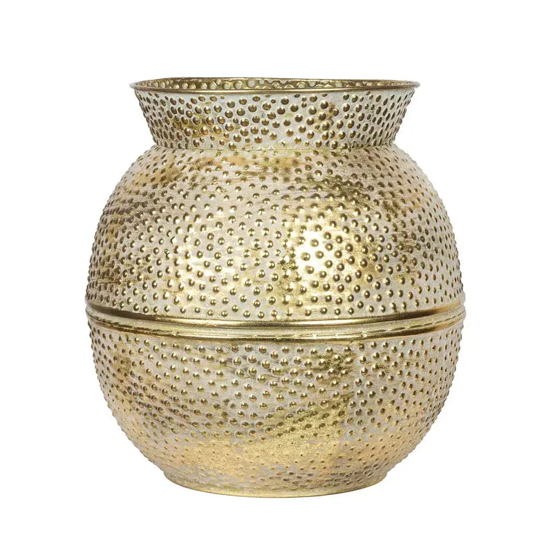 Metal Pot - Golden Pot Dots 31cm - Iron