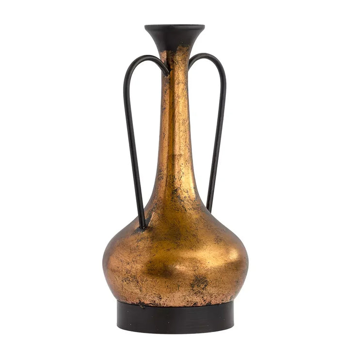 Metal Vase- Bronze &amp; Ebony Handled - Iron