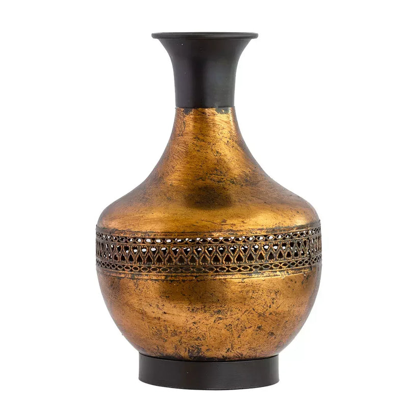 Metal Vase- Bronze & Ebony - Iron