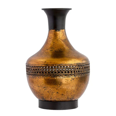 Metal Vase- Bronze & Ebony - Iron