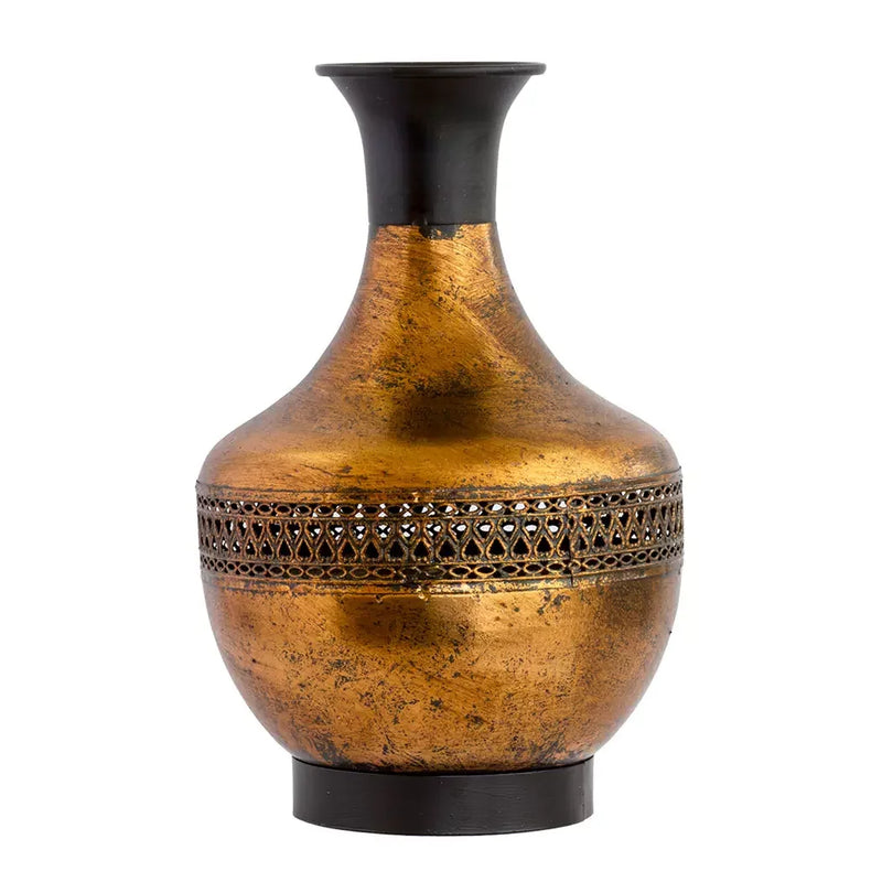 Metal Vase- Bronze & Ebony - Iron