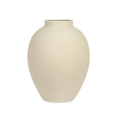 Metal Vase - Cream 23cm - Iron