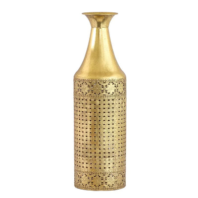 Metal Vase- Golden Floral Weave 61cm - Iron