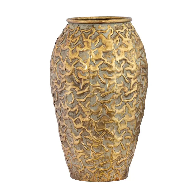 Metal Vase - Golden Textured 46cm - Iron