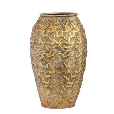 Metal Vase - Golden Textured 46cm - Iron