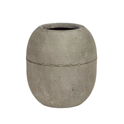 Metal Vase - Grey Pod 16cm - Iron